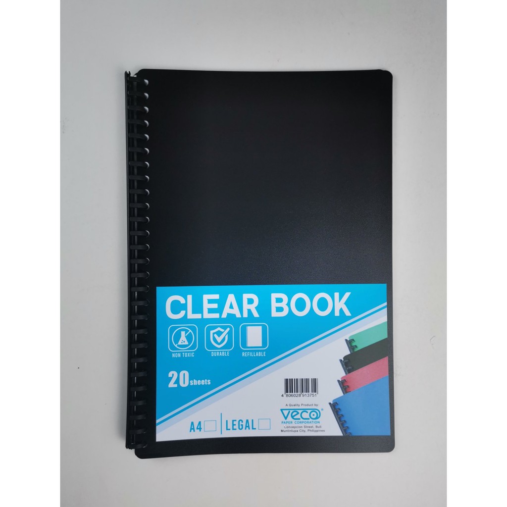 Veco Clearbook Long 20refills (available: Blue, black, Red, Green) 1pc ...