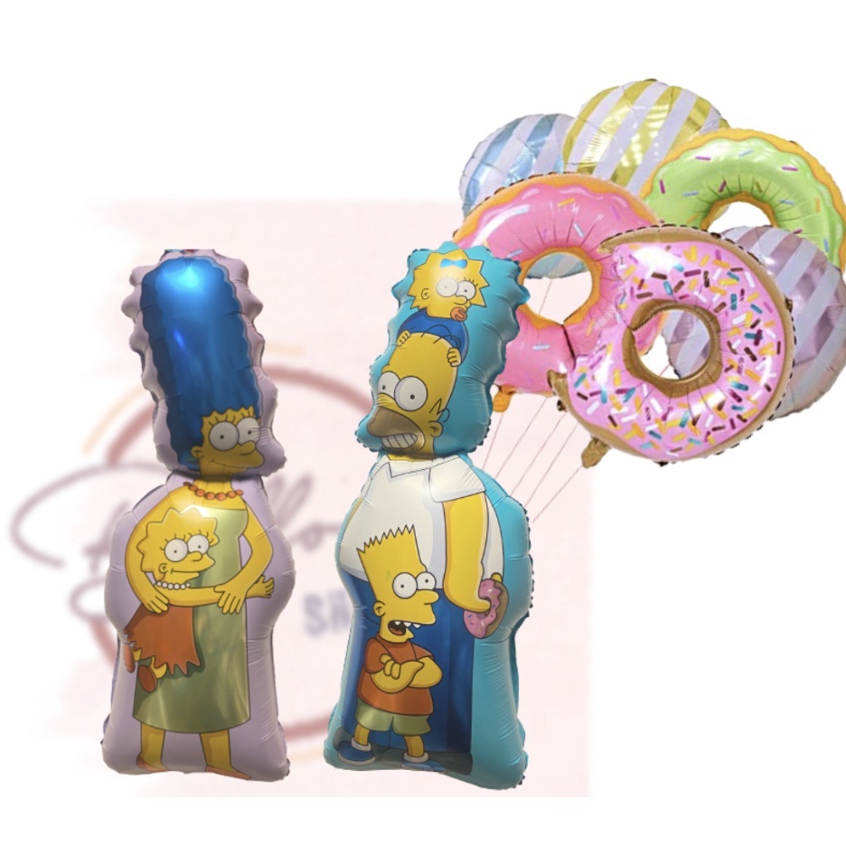 Simpsons foil balloons Homer Margie Bart themed parties anniversary ...