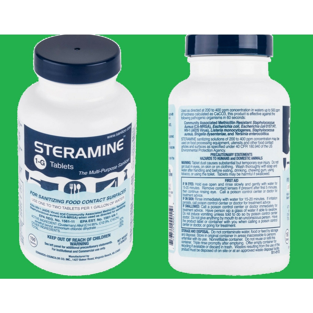 Steramine 1G Tablets MultiPurpose Sanitizer 150 tablets Shopee