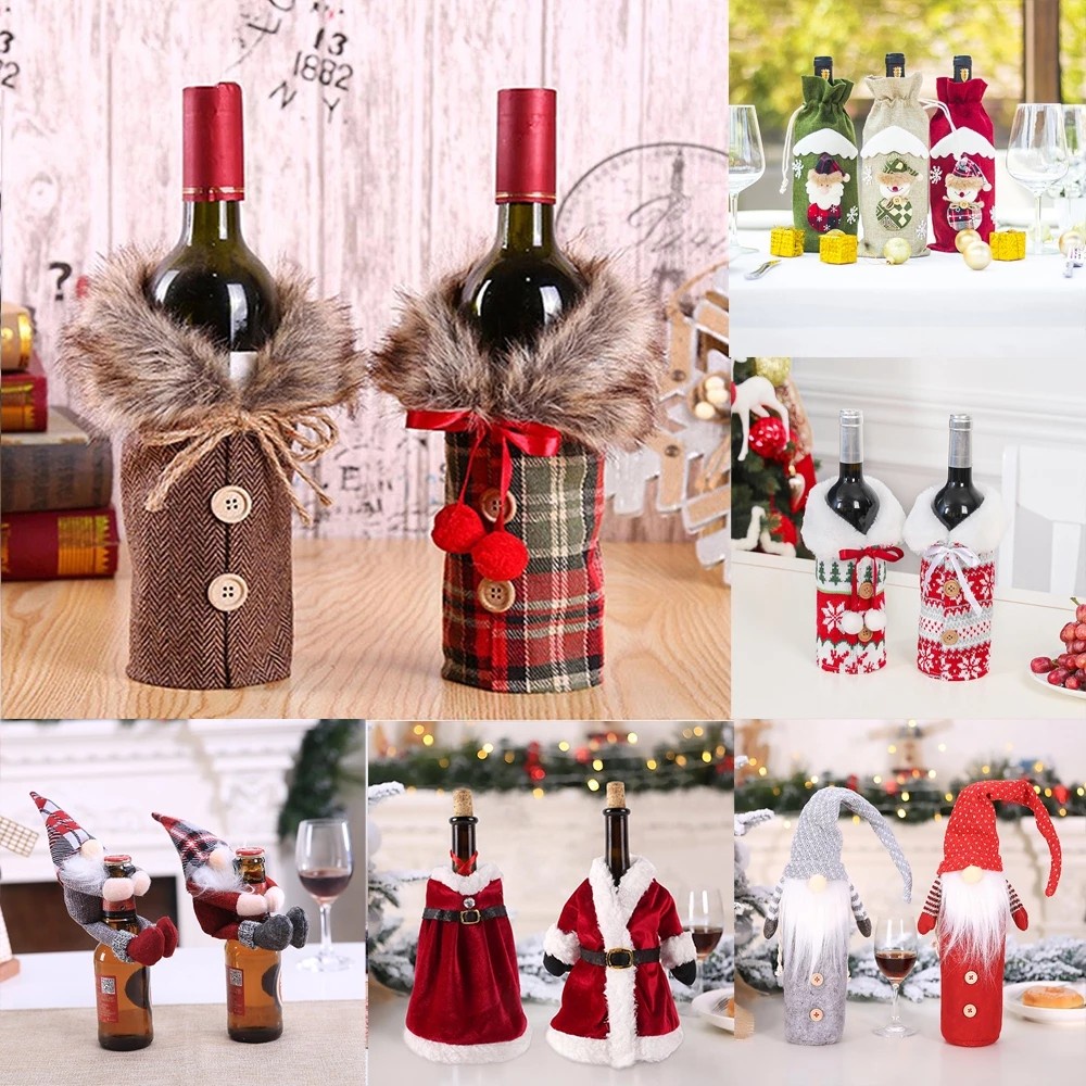 Christmas Wine bottle Set Wine Bottle Drawstring Pocket Wine Bottle