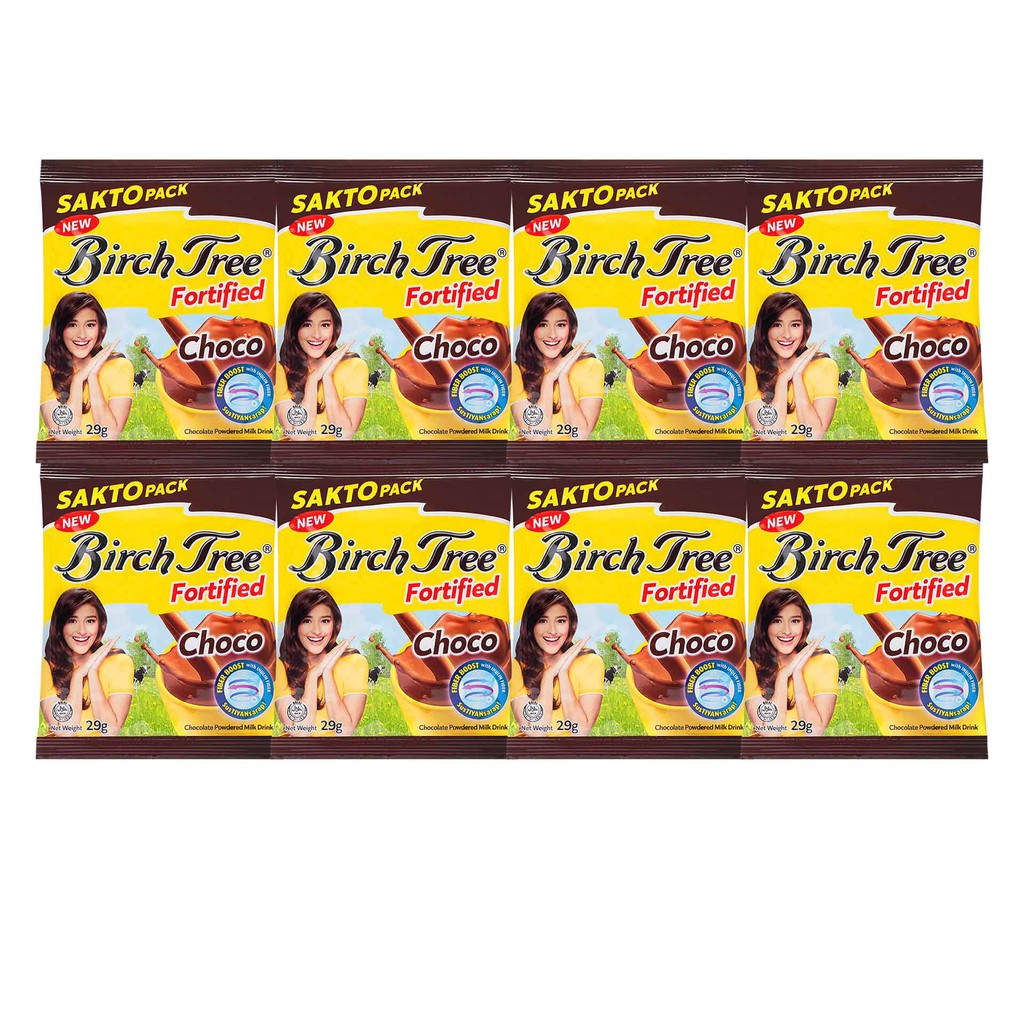 BIRCH TREE Fortified Choco Milk Powder 29g x 8 sachets Shopee Philippines
