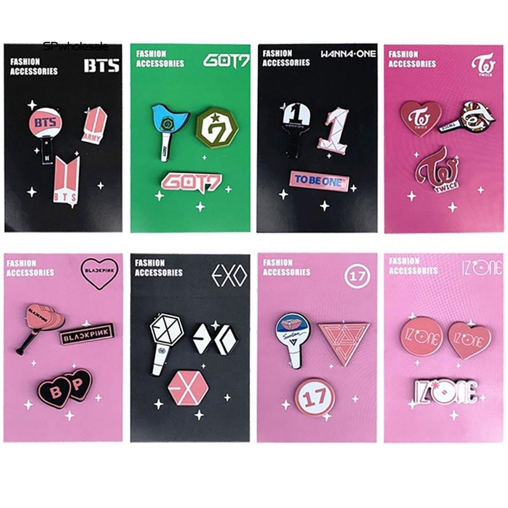 Fashion Jewellery Kpop Bts Blackpink Got7 Twice Exo Izone Brooch Acrylic Pins For Clothes Backpack Pins Brooches