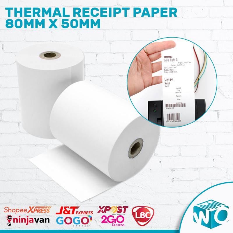 Thermal Receipt paper 80mm x 50mm Cash Register paper for Thermal ...