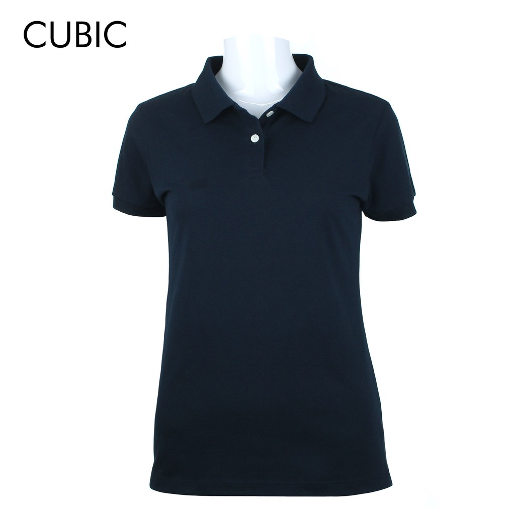 Ladies Basic Pique Navy Blue Polo Shirt 
