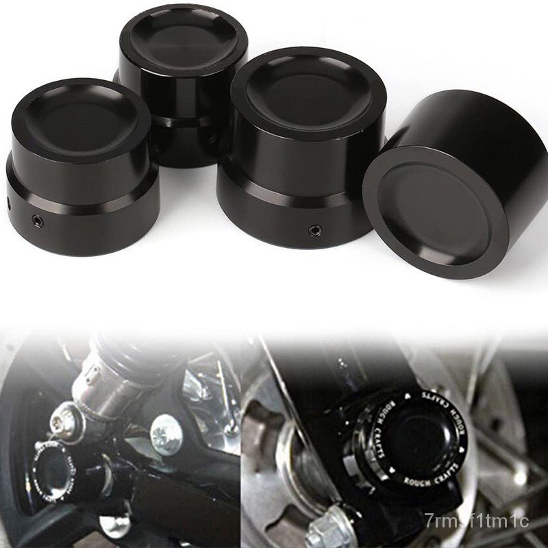 L4Rear Axle Nut Cover Black Aluminum Rough Craft Carving Front And Rear Axle Nut Cover Cap For