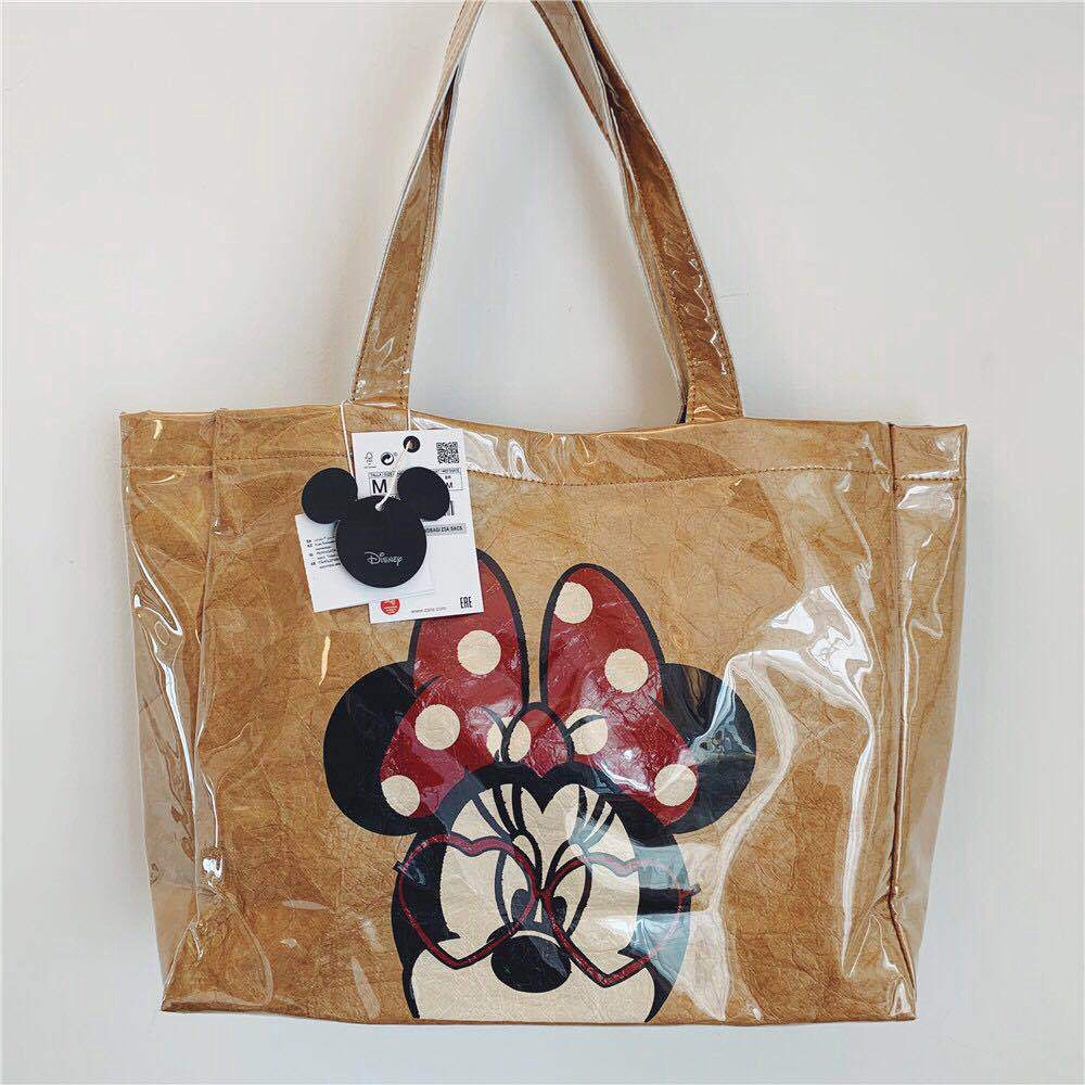 ZARA & DISNEY Paper Bag PVC Waterproof Shoulder Bag Shopping Bag Women ...