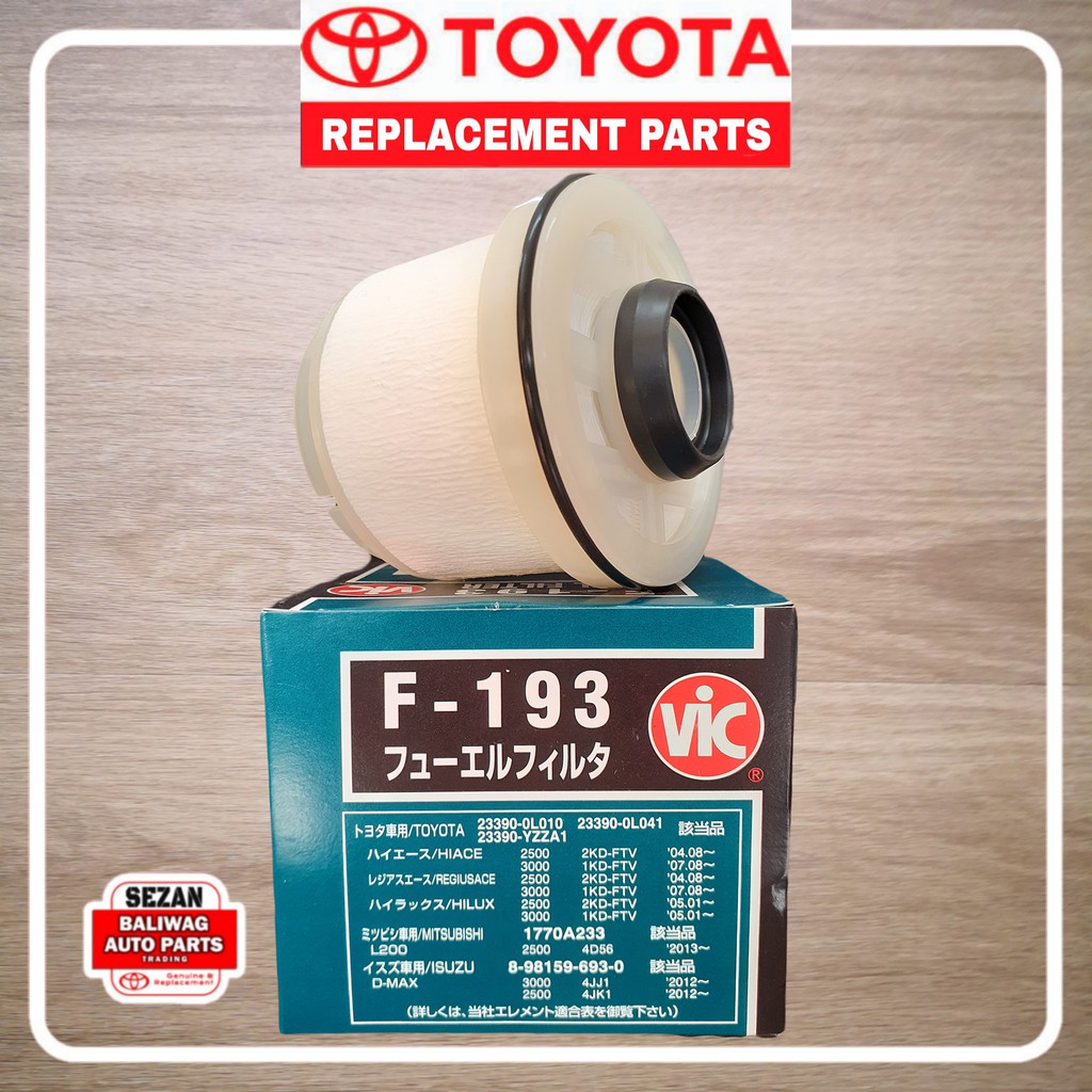 FUEL FILTER TOYOTA FORTUNER HIACE HILUX INNOVA 20042016 PART NO. F193