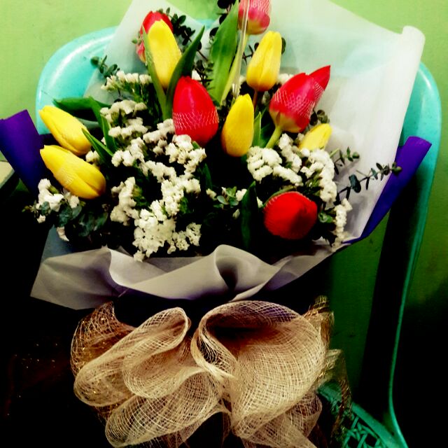 Fresh Flowers Real Tulips Bouquet Shopee Philippines