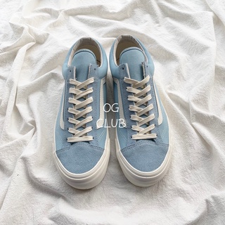 light blue canvas vans