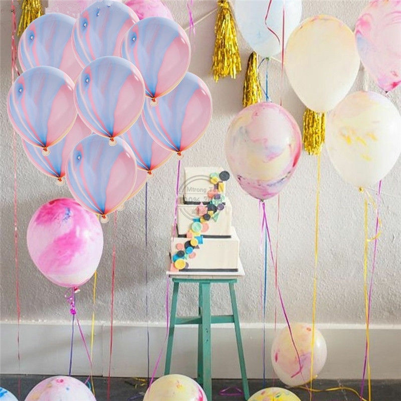 10pcs Agate Latex Balloons Party Tie Dye Baby Birthday Shopee