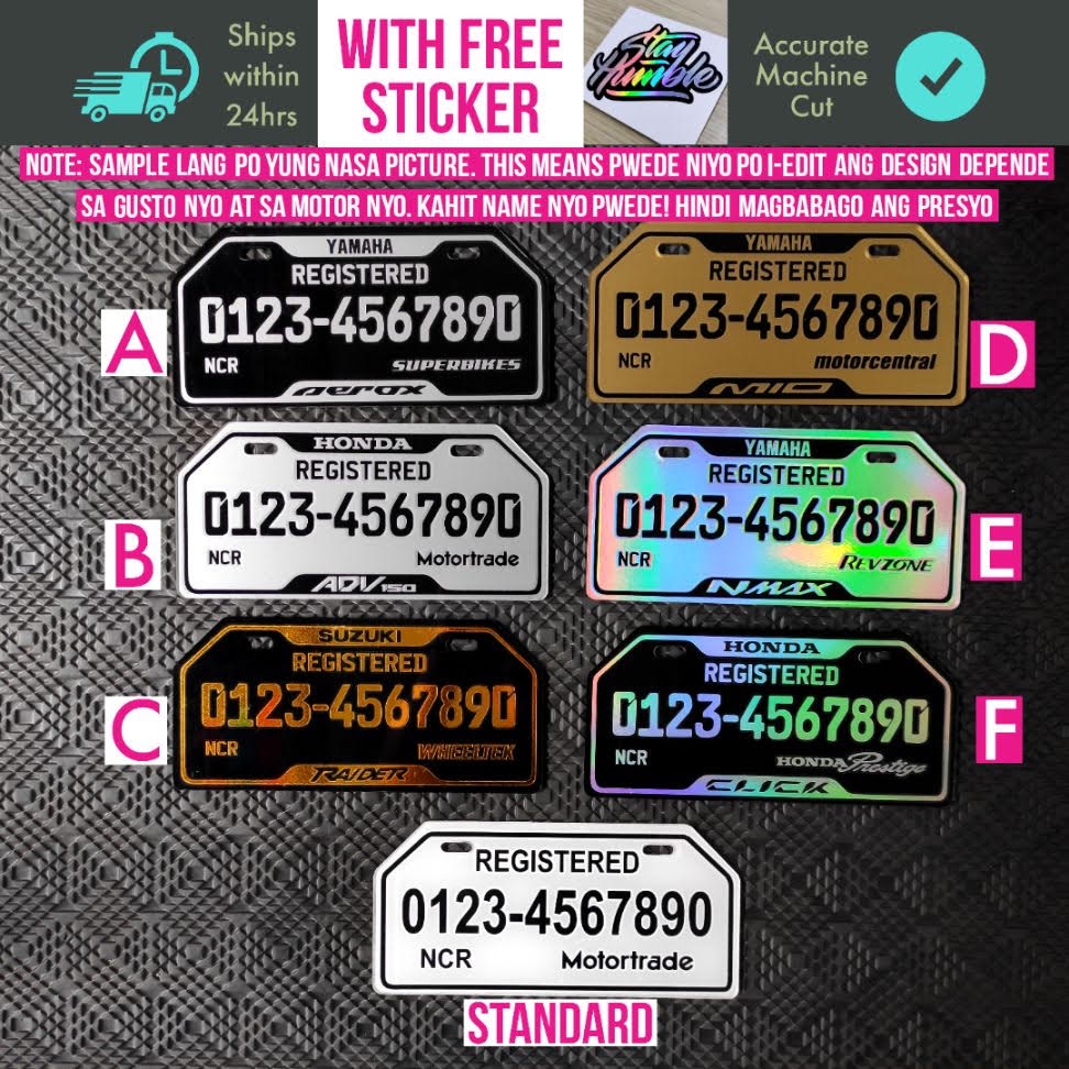 3mm Acrylic Motorcycle Acrylic License Plate Shopee Philippines