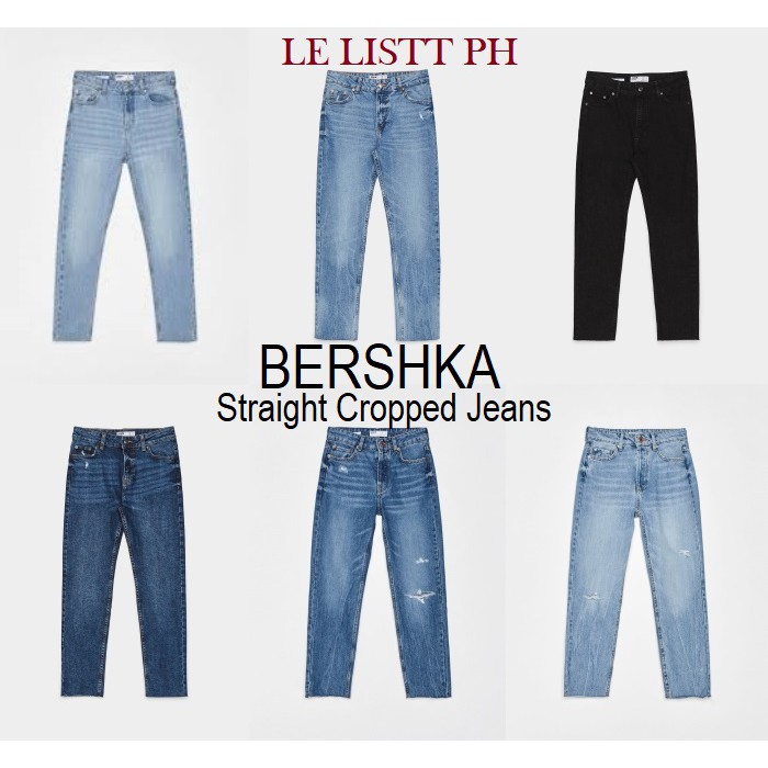 bershka straight cropped jean