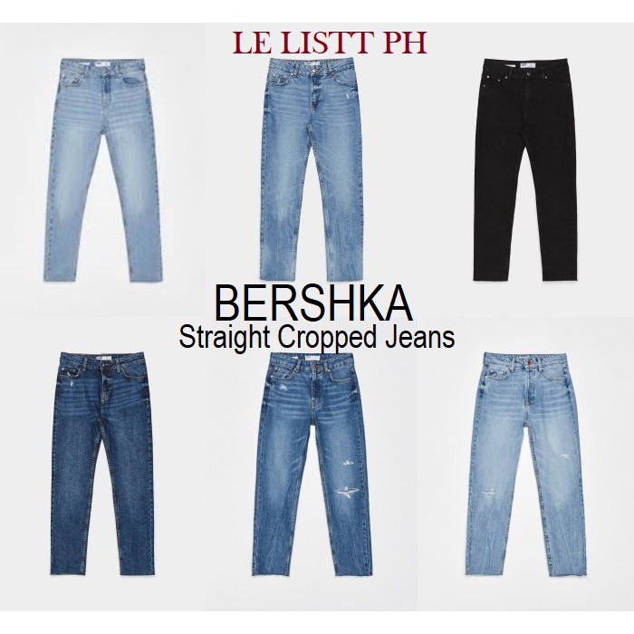 BERSHKA Straight Cropped High-Waist 