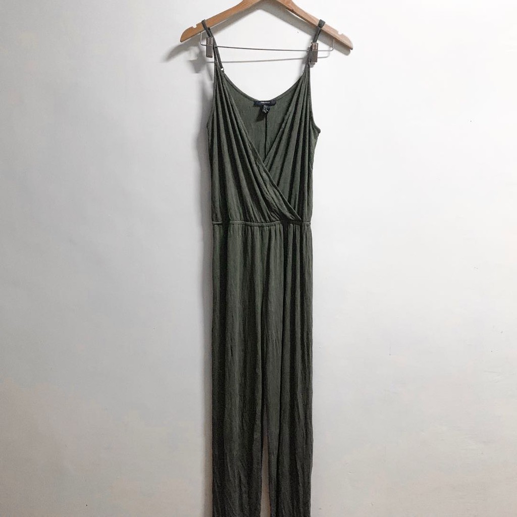 olive green sleeveless jumpsuit