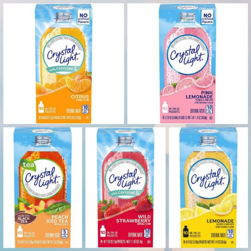 Crystal light juice SUGARFREE 1Opackets drink mix New Arrival Best By