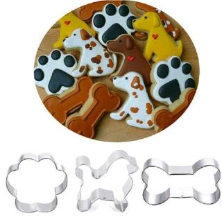 3pcs/set Dog Paw Bone-Shaped Stainless Steel Mold DIY Pastry Fondant Baking Cookie Cutter Kitchen Baking Mould #6