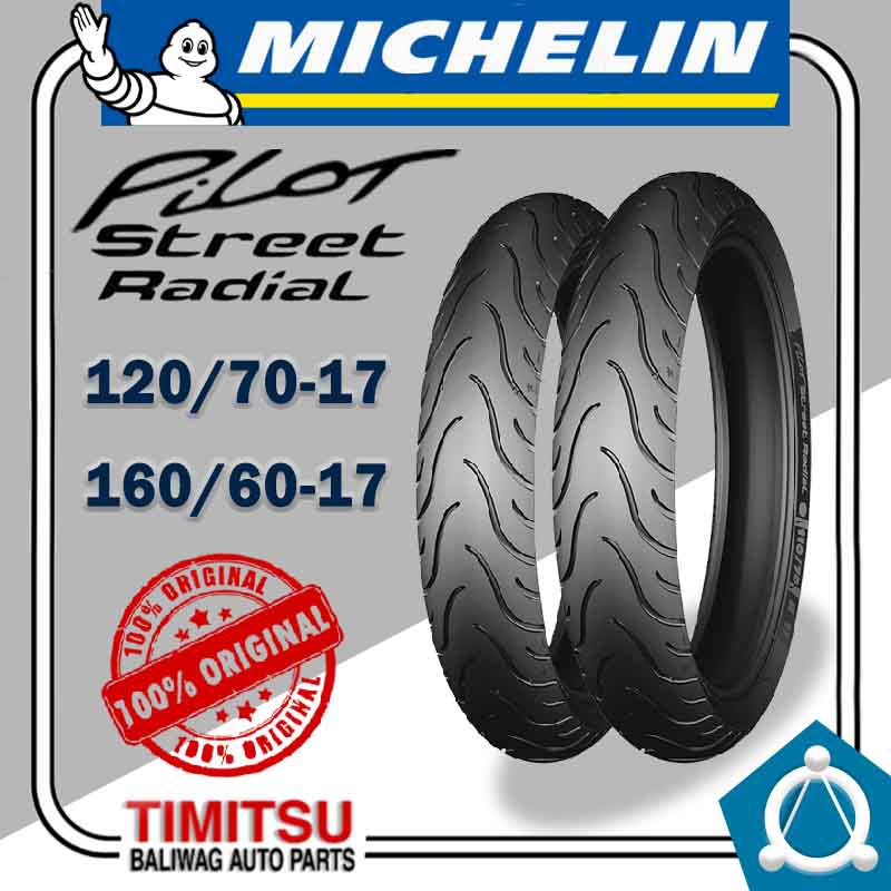 1 70 R17 160 60 R17 Pilot Street Radial 1 70 17 160 60 17 Tire Set Michelin With Freebies Shopee Philippines