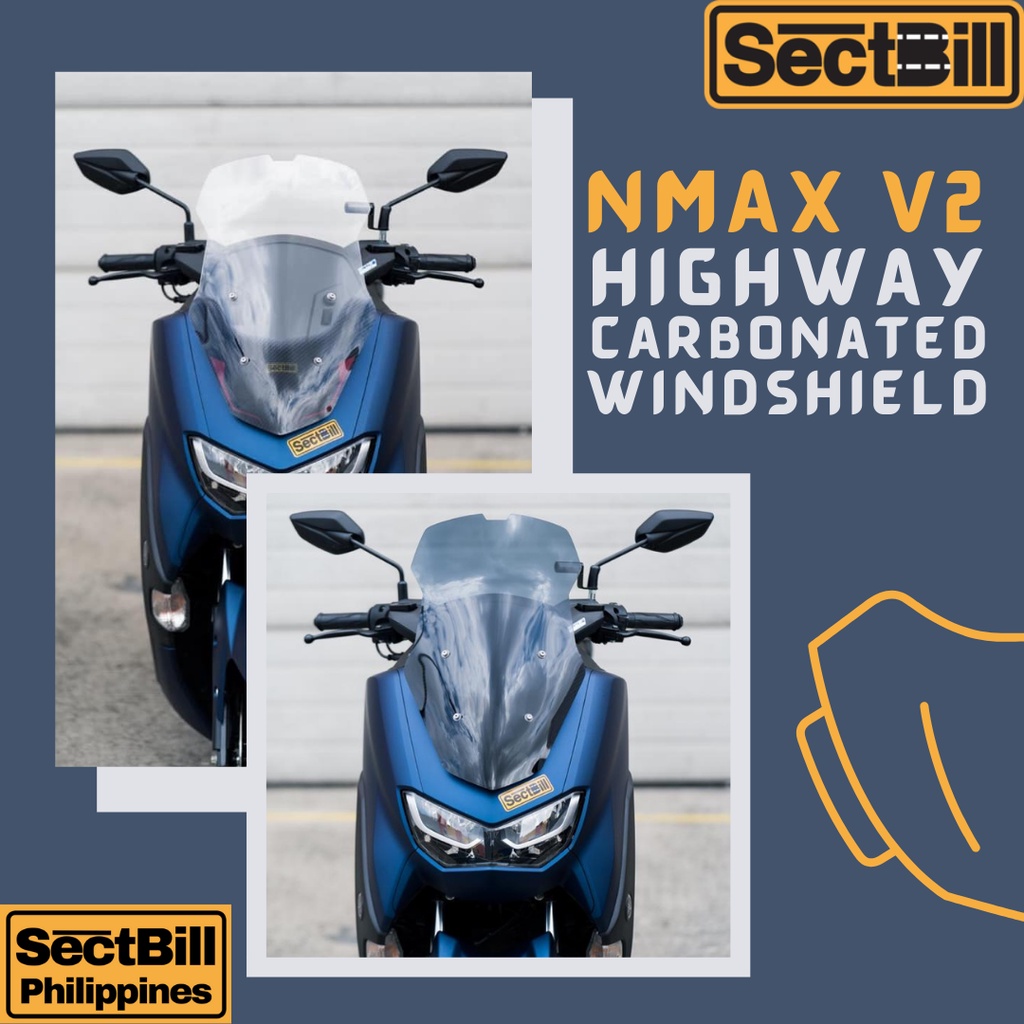 Sectbill NMAX V2 Windshield Highway Carbonated NMAX V2.1 Windshield