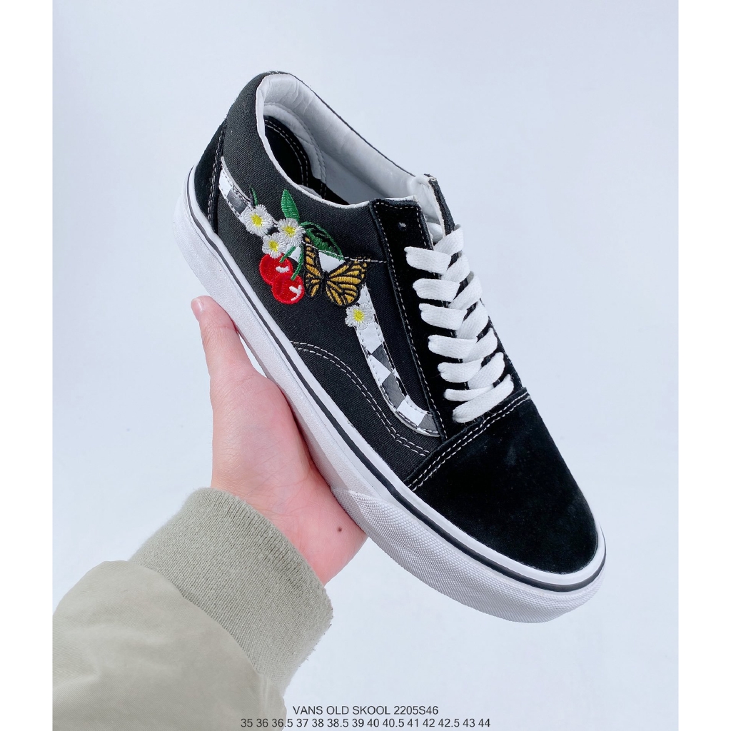 floral checkered vans