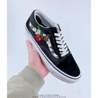 checker floral old skool vans