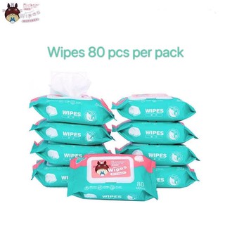 80 Sheets Baby Wipes Tissue Wipes Skin Care Cleaning Wipes Dust Clothes Wet Wipes