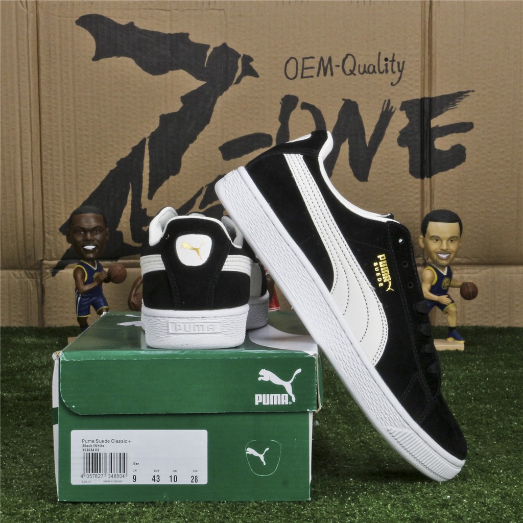 puma suede classic black white