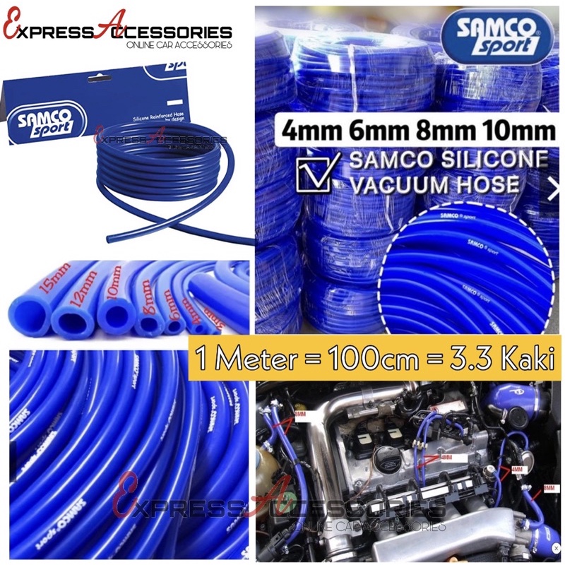 Samco Silicone Vacuum Hose 3mm 4mm 6mm 8mm 10mm (1meter =100cm=3kaki