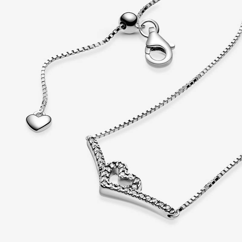 Mybeboa 925 Sterling Silver Sparkling Wishbone Heart Collier Necklace For Women Brand Al Necklace Jewelry Gift Shopee Philippines