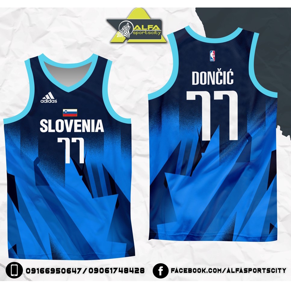 DONCIC 77 LUKASLOVENIA BLUE HIGH QUALITY FULL SUBLIMATION