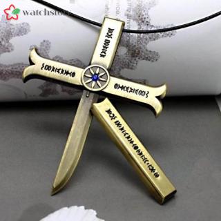 〖ws⚘〗Jewelry Anime One Piece Dracule Mihawk Cross Necklace Pendant Sword Blade Eagle Eyes Vintage