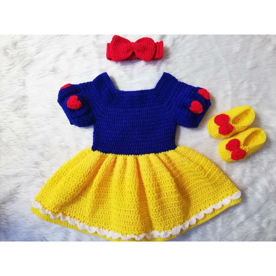 crochet snow white dress