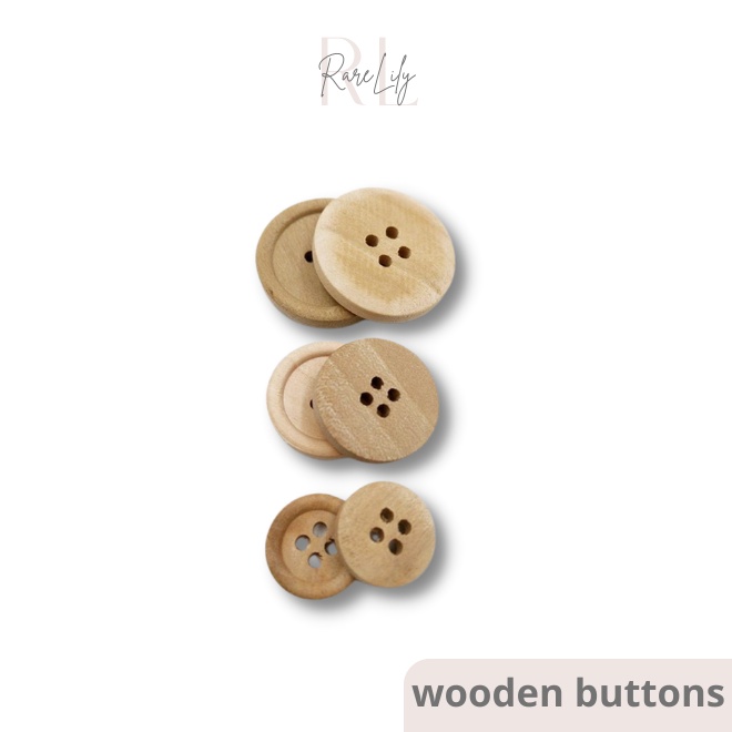 Bluelans® 50 Pieces Assorted 2 Holes Small Wooden Buttons for Sewing Scrapbooking DIY Decoration 18mm 