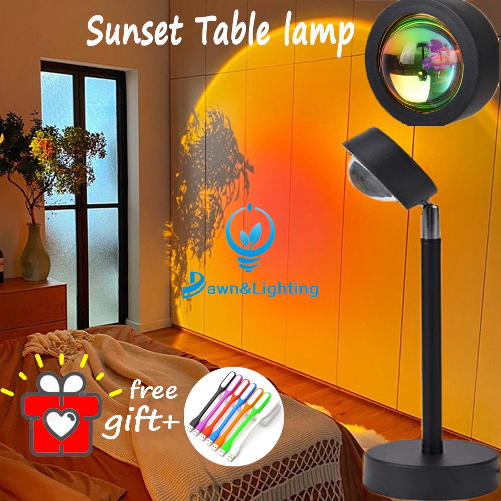 READY STOCK&COD Sunset Projector Lamp Rainbow Led Night Light sunset