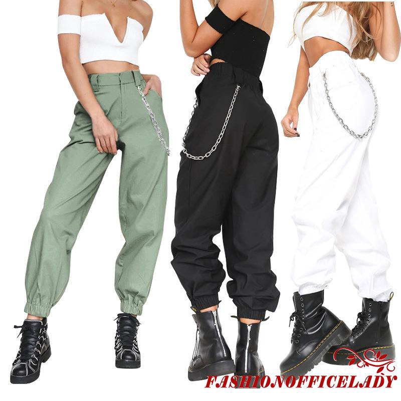 high waisted jogger trousers