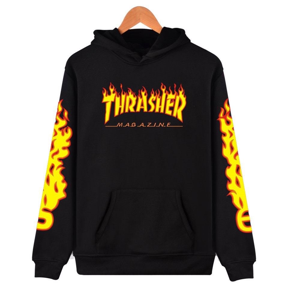 Thrasher Fire Cotton Hoodie Sweatshirt Hip Hop Jackets For Men and Women