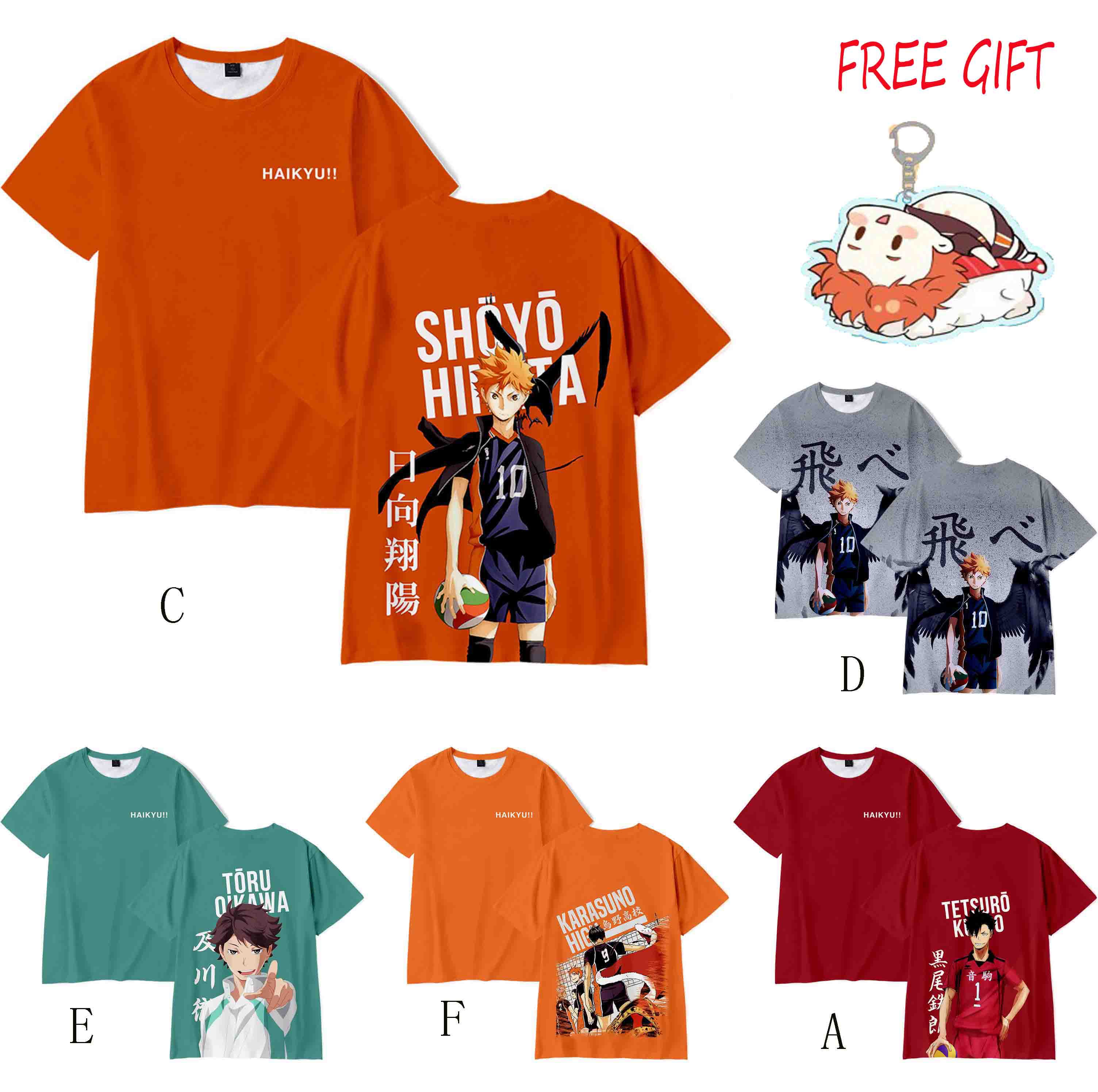 Flyself Donna Ragazze Haikyuu Karasuno High School T-Shirt Crop Top & Gonna 2 Pezzi Tuta Hinata Shoyo Tobio Kageyama Cosplay Manica Corte Maglietta e Gonna Casuale Pigiama Estate Sportivo