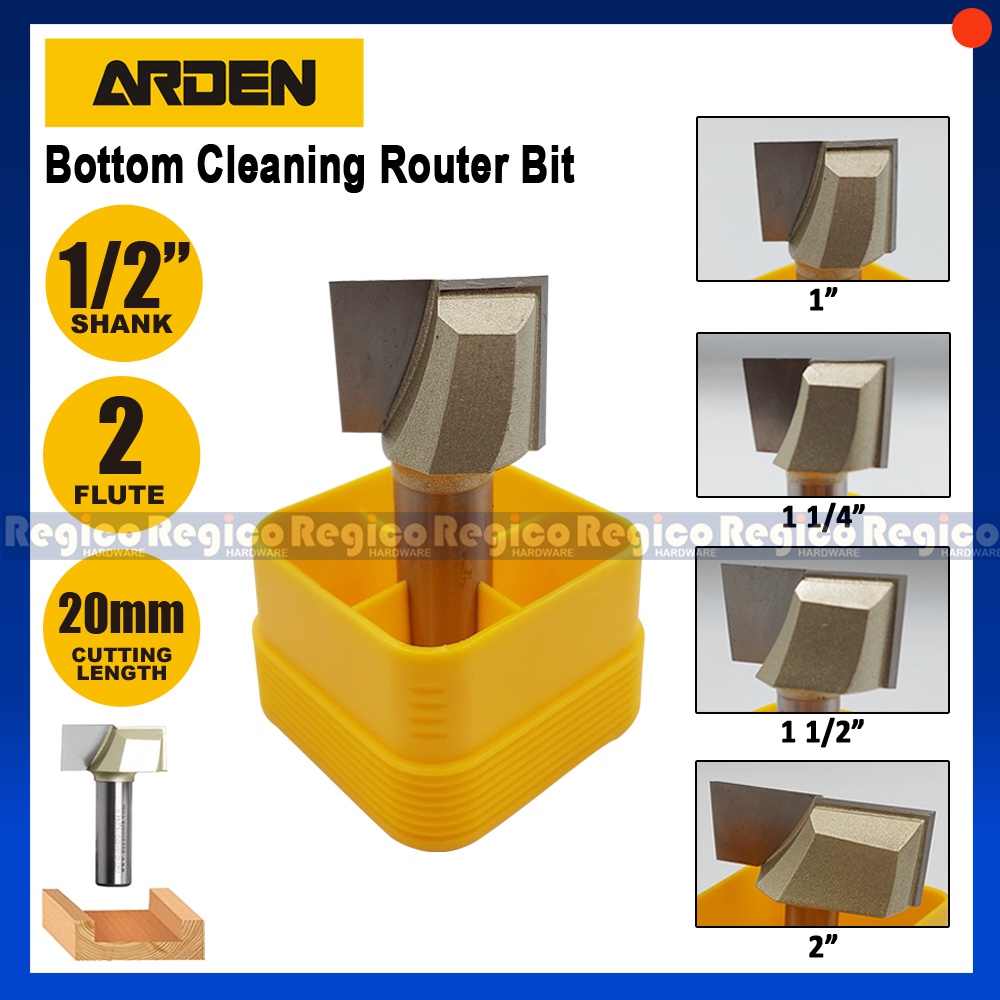 Arden 1/2 Shank Bottom Cleaning Router Bit for Plunge Router 0112
