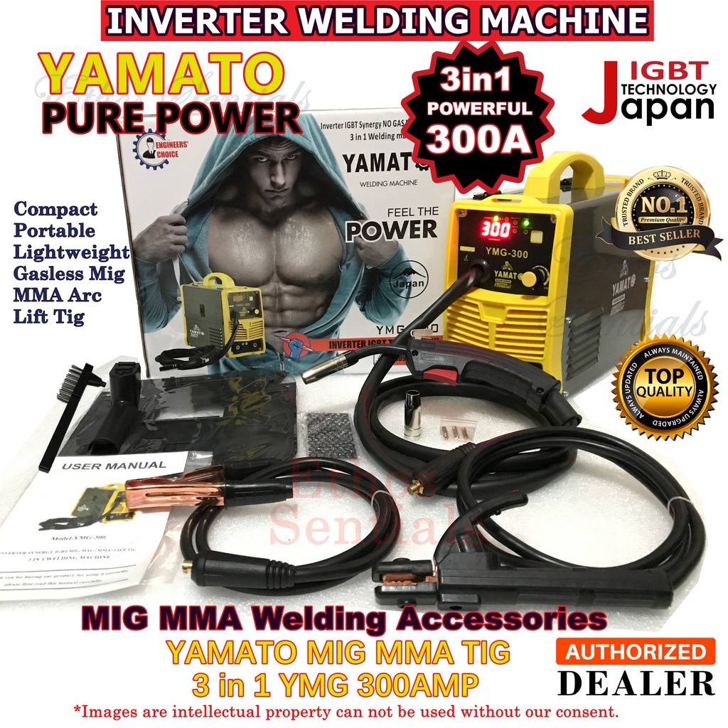 Yamato All In 1 Digi300a 3in1 Power Welding Machine Gasless Mig 300amp Mig Tig Arc Inverter 