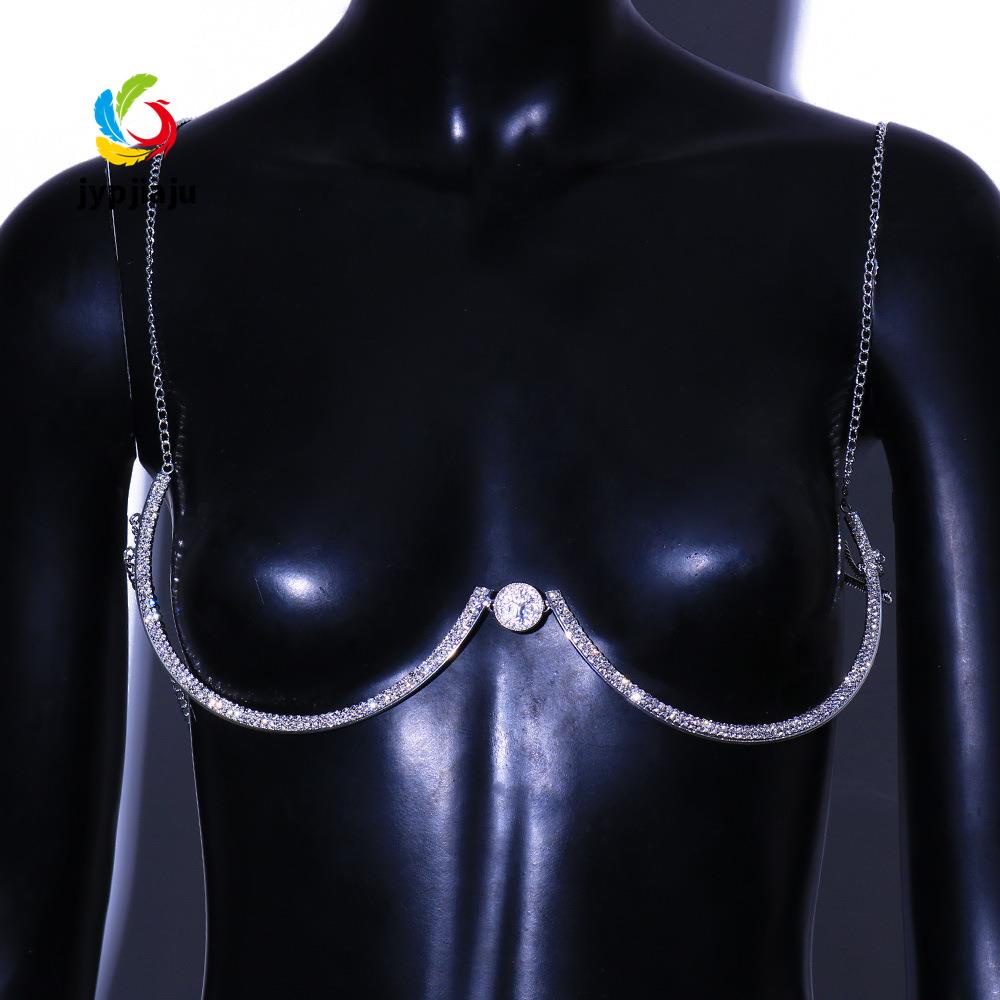 Fashion Accessories Simple Versatile Full Diamond Chest Chain Sexy Body