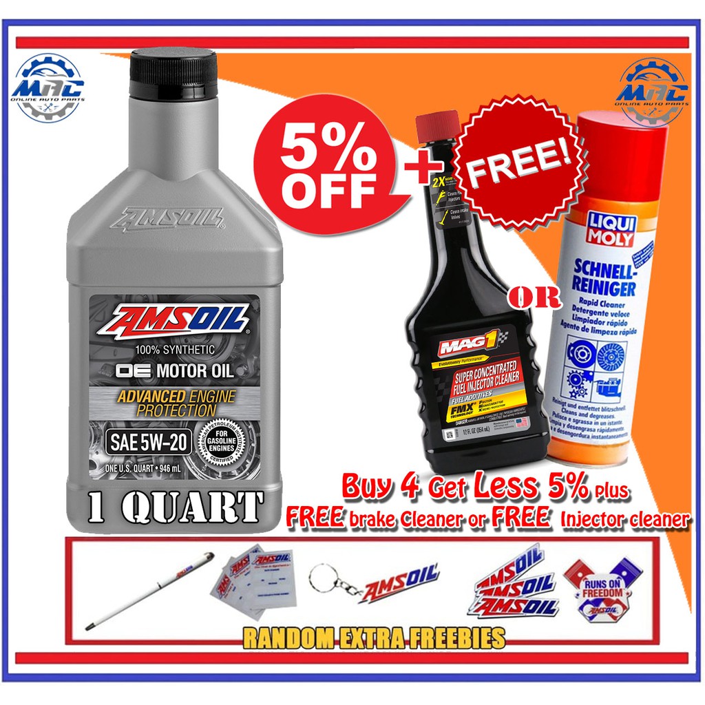 AMSOIL OE Motor Oil 5W20 Fully Synthetic GAS ENGINE oil 1 Quart Buy 4