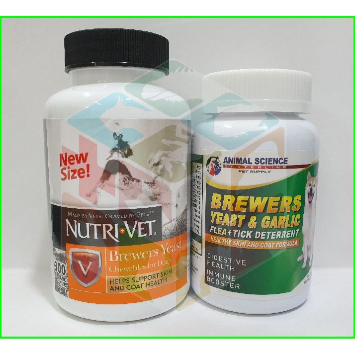 【Ready Stock】㍿Nutrivet Animal Science BREWERS YEAST with Garlic Chewables for Dogs 50, 120 & 300 T