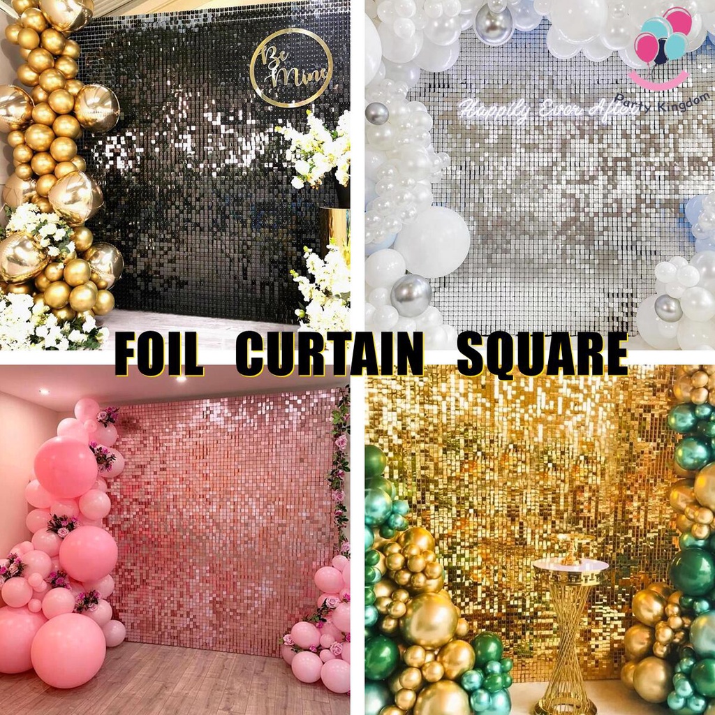2 Meters Square Foil Curtain Backdrop Metallic Tinsel Foil Fringe Party  Curtains Decorations | Shopee Philippines