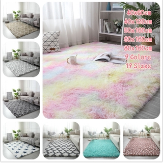 Rainbow Fluffy Rugs Anti Skid Shaggy Area Rug Dining Room Carpet Floor Mat Home Bedroom Room Carpet Shopee Philippines