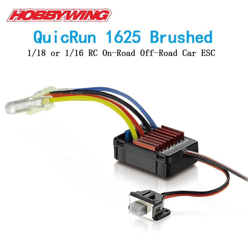 Original Hobbywing QuicRun 1625 Peak 100A Brushed ESC 6V/1A BEC for 1/ ...