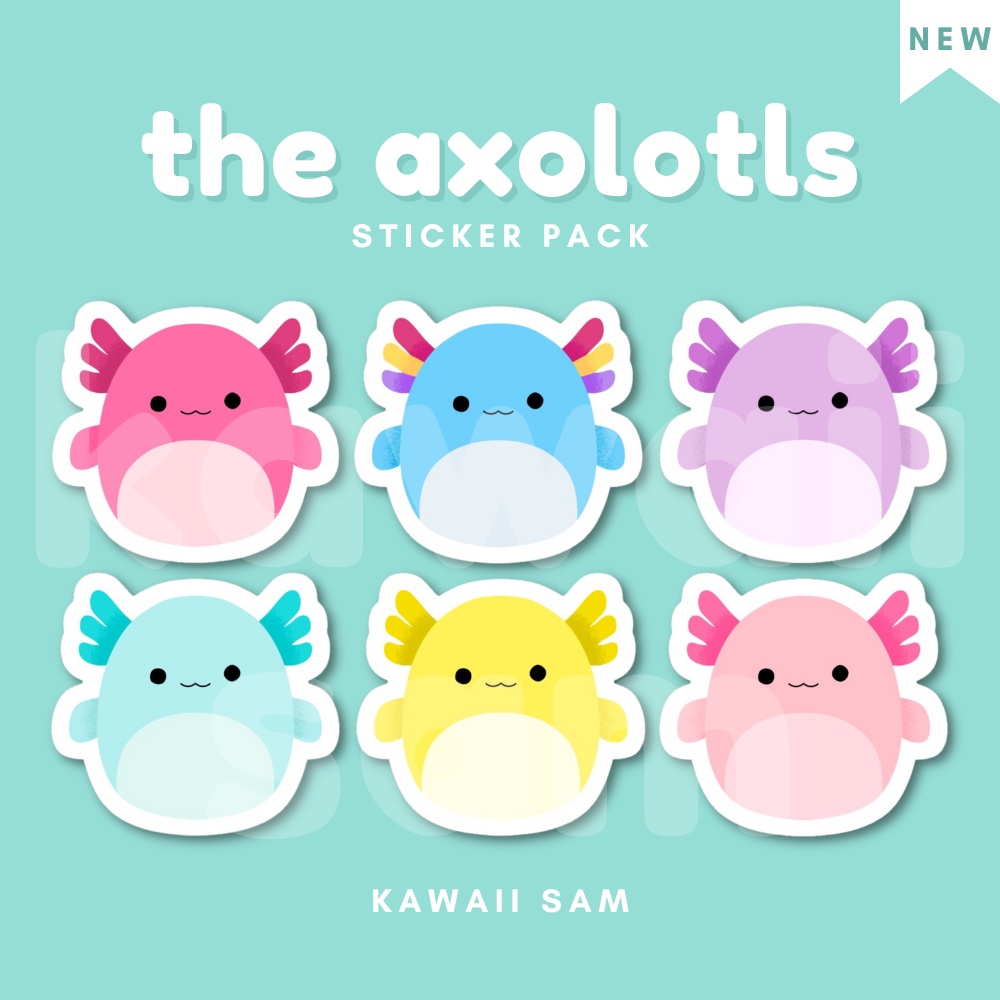 [NEW] The Axolotls Sticker Pack, Squishmallow by Kawaii Sam | Shopee ...