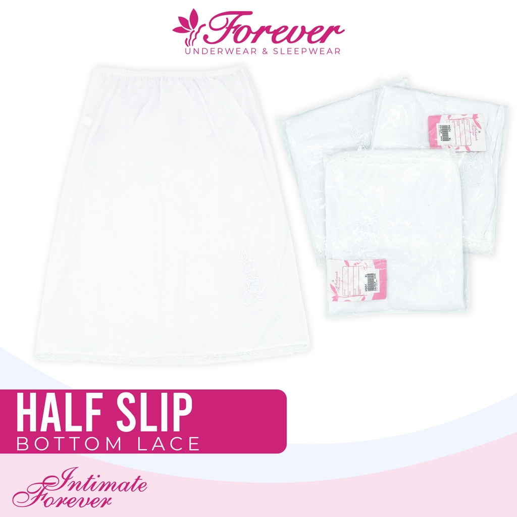 Intimate Forever Hs01W Adult Ladies Plain All White Half Slip Bottom