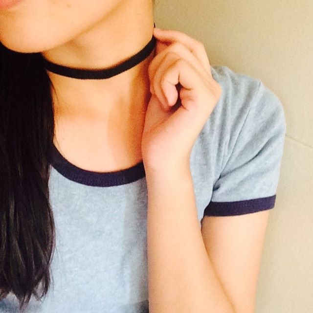 plain black neck choker