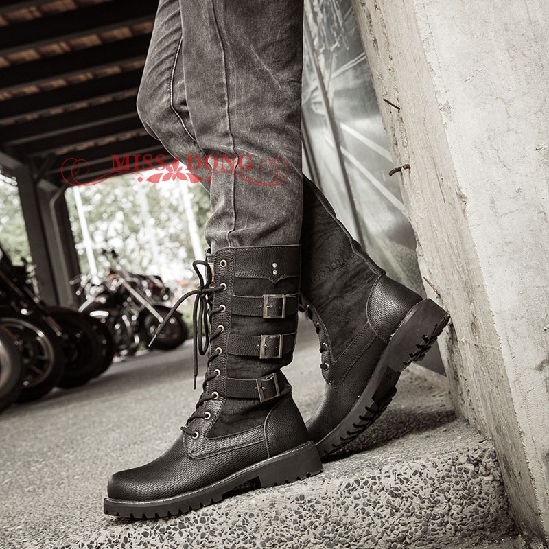 mens platform motorcycle boots