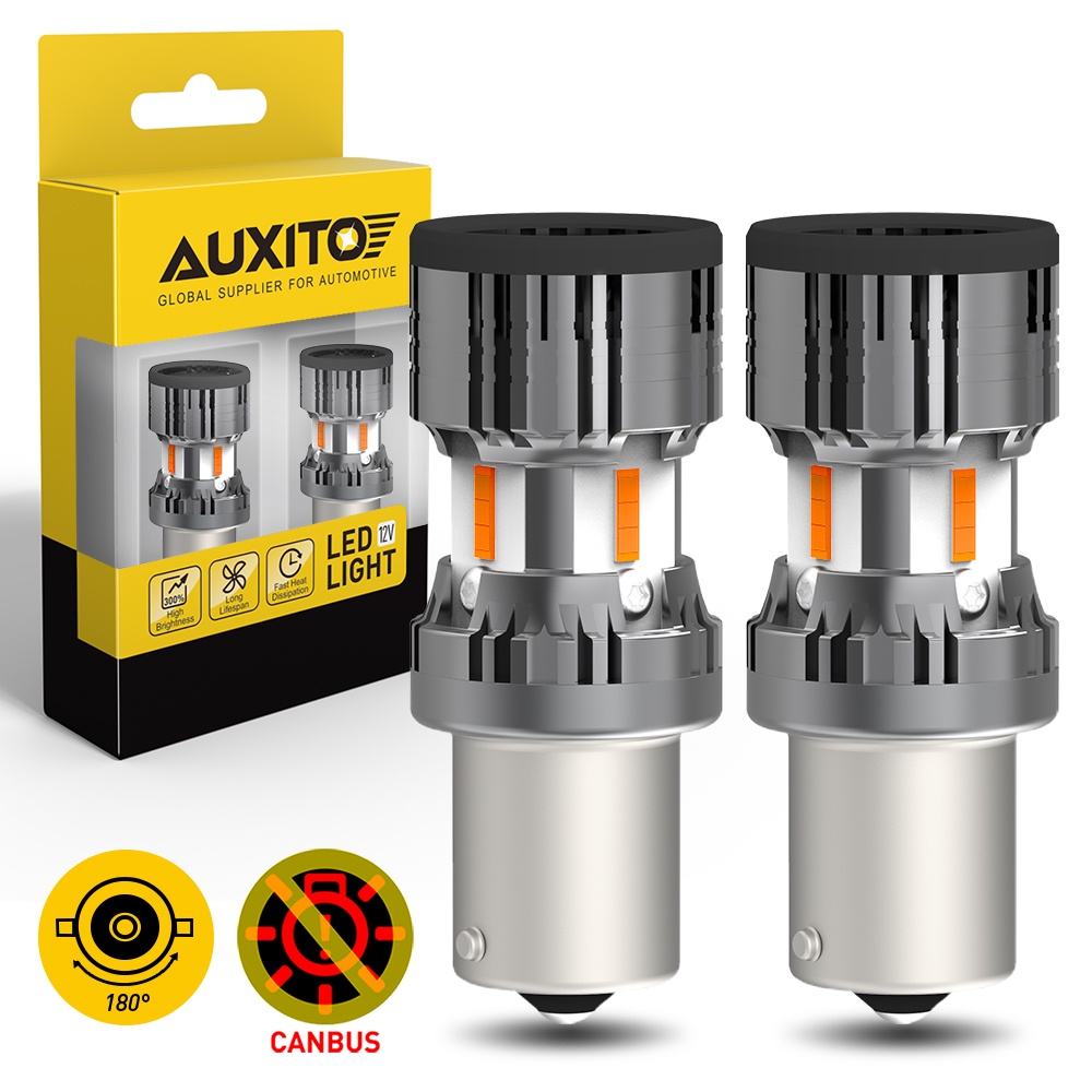 AUXITO 2Pcs No Hyper Flash 1156 P21W Ba15S Bau15S Py21W Led Bulb 1800Lm ...