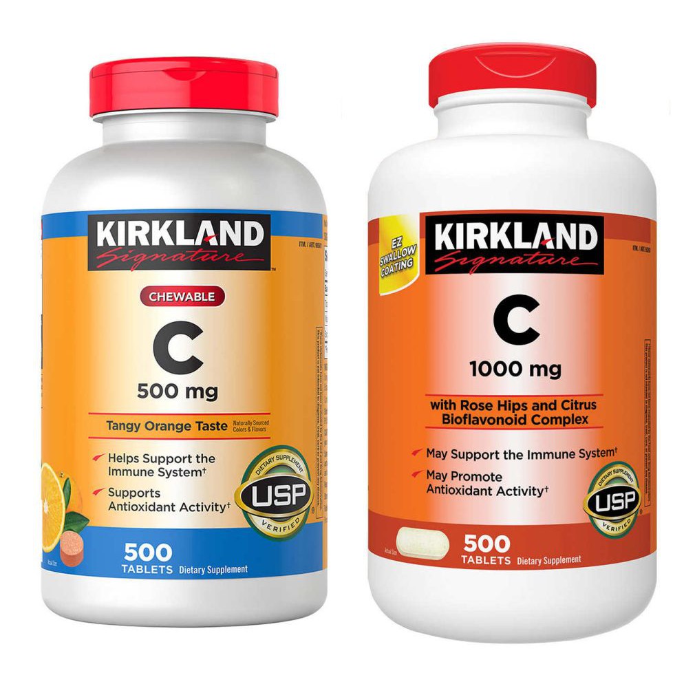 Authentic Kirkland Signature Chewable Vitamin C 500mg 1000mg 500 Tablets W Rose Hips Made In Usa Shopee Philippines